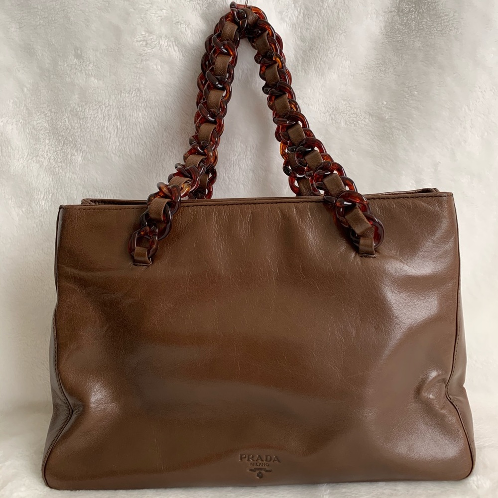 Authentic Prada Brown leather handbag